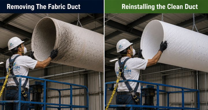 Beacon Fabric Duct cleaning before & after