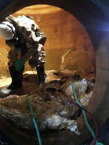 Confined space cleaning latex